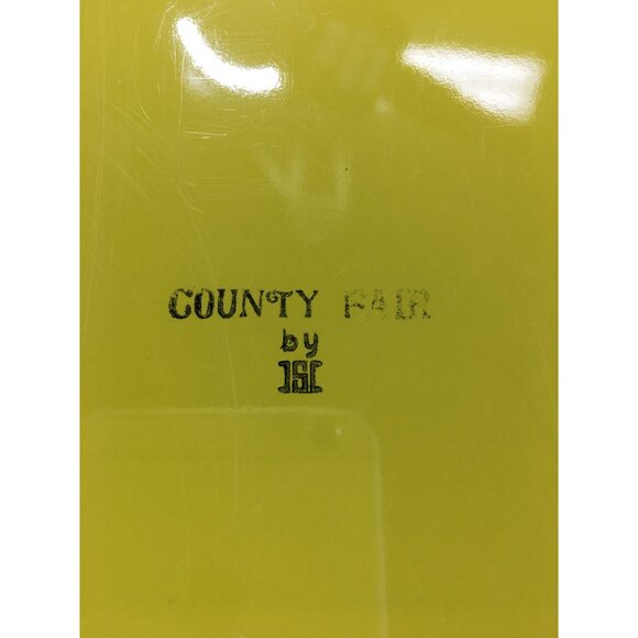 Vintage Country Fair Tray Round Apple Daisy Flower Design Mid Century 14'' - Picture 8 of 9